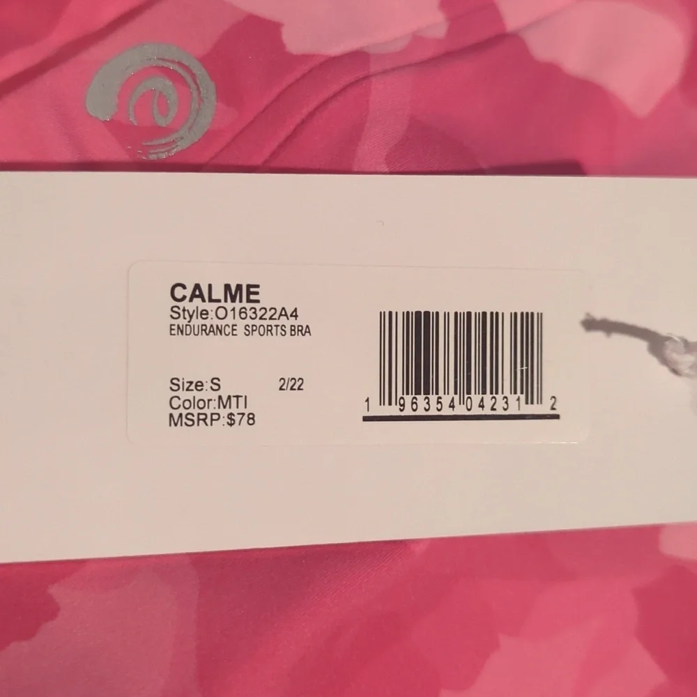 Johnny Was by Calme Endurance Racerback Sports Bra Pink Camo Floral